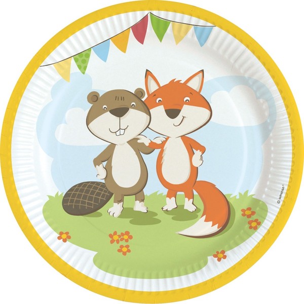 Fuchs & Biber Partyteller 8 StÜCk 23 Cm Pappteller Party EINMAL-TELLER-image