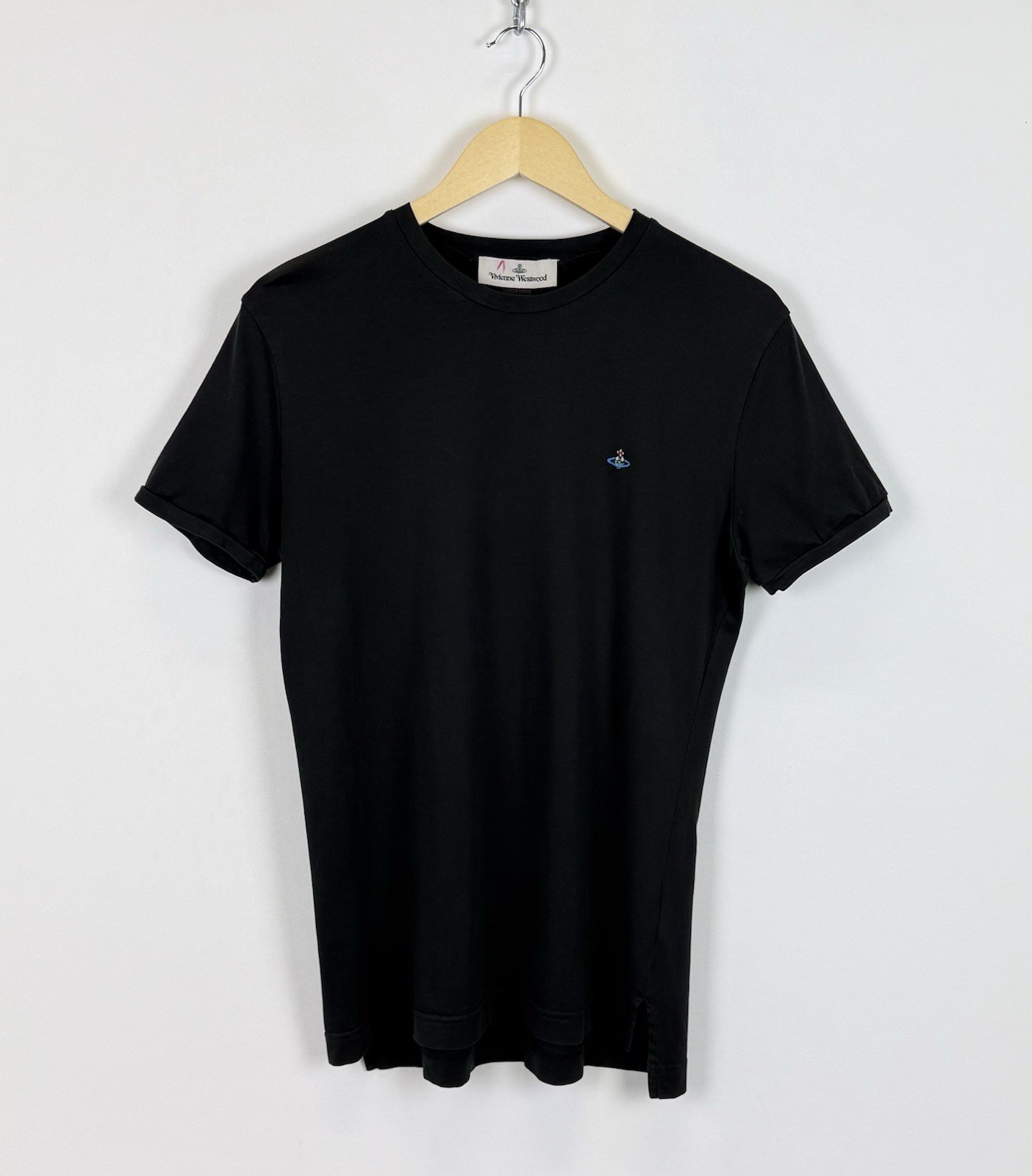 Vivienne Westwood Short Sleeve T-shirt Men’s Size M Black Top Small Logo Cotton