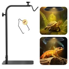 Reptile Heat Lamp Stand Adjustable 18"-32": Light Holder Fixture with Heavy B...