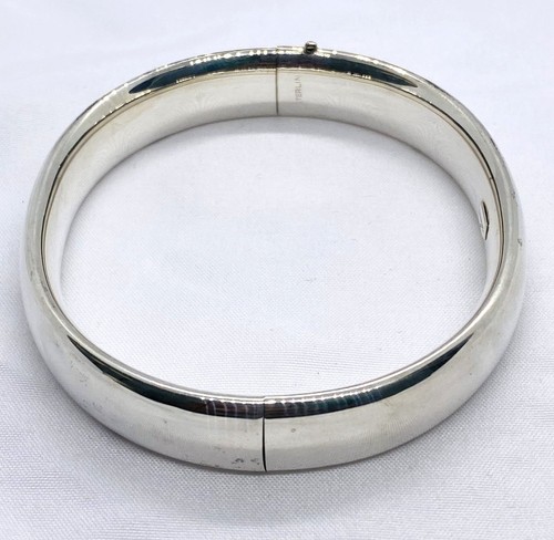 Tiffany & Co 925 Sterling Silver Hinged Bangle Bracelet 7.25"