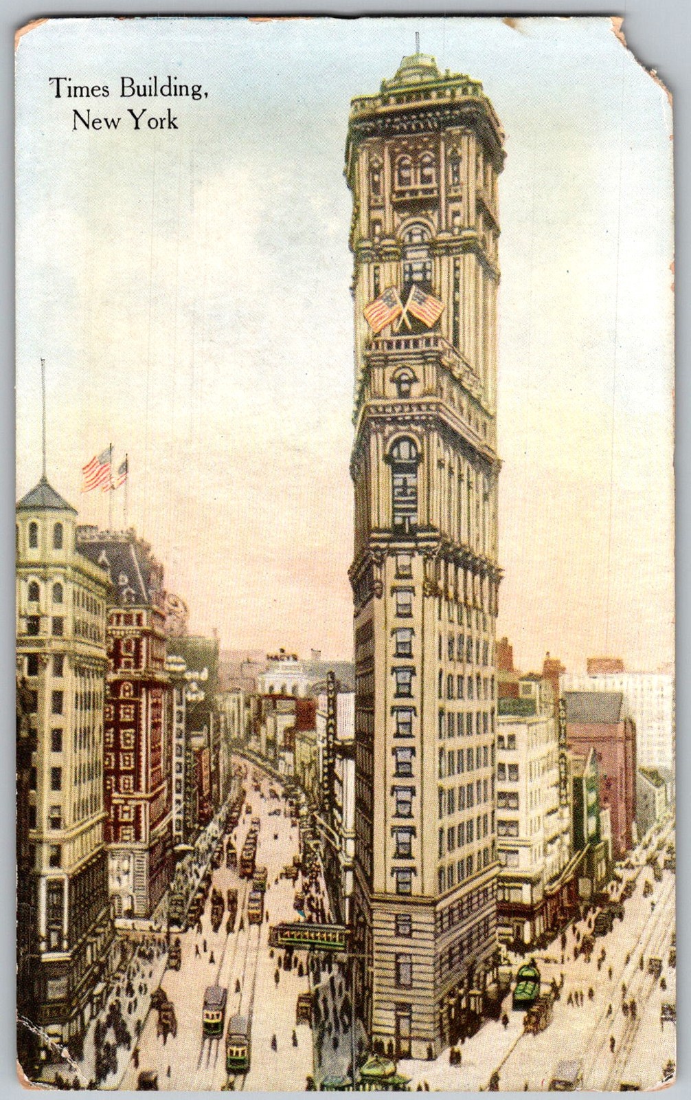 Antique Postcard Times Building New York, NY 1910s