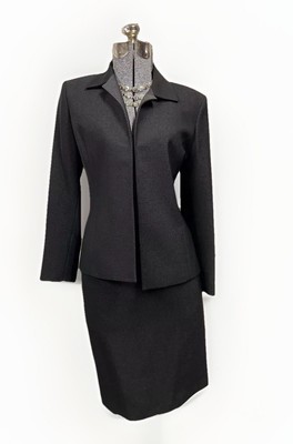 Kasper For ASL Skirt Suit Size 6P Petite 28X24 Fits Like 4P Black Power Suit