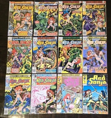 Red Sonja (1977) #2, 4-6, 8-12, (1983) 1,2 Marvel Feature #7 (Marvel Comics)