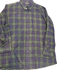 NWT Roundtree  Yorke Portuguese Flannel Shirt Men 4XT Green Navy Black Plaid