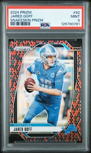 2024 Panini Prizm #92 Jared Goff Snakeskin Prizm PSA 9