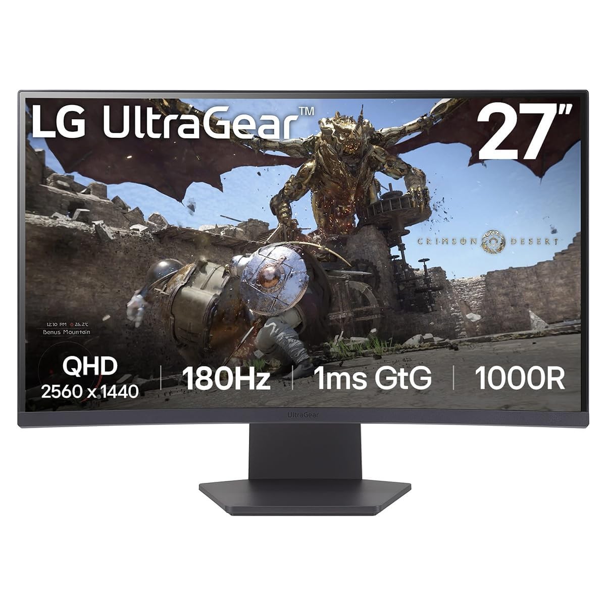 Lg Black 27Gs60qc-B - 68.6 Cm (27") - 2560 X 1440 Pixels Qhd Lcd Monitor - Image 2