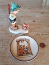 Hummel / Goebel Sturmläuten Tellerchen + Der Jäger mit Hase " Jägerlein"