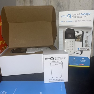 Chamberlain myQ Smart Garage Video Keypad - White with extra battery free ship