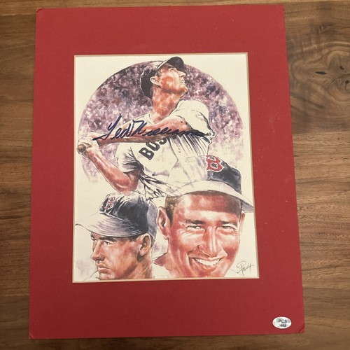TED WILLIAMS AUTOGRAPHED 8 x 10 PETRONELLA Lithograph CUSTOM MATTED