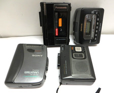 Lot of 4 Vintage Portable Walkman Cassette Players Sony Panasonic Aiwa Radio AS