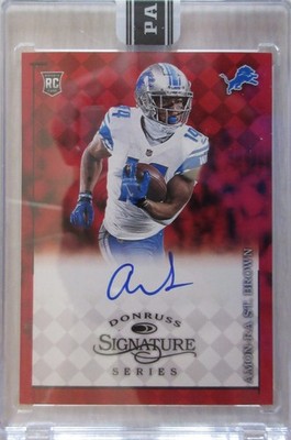 2021 Panini Donruss Signature NFL Amon-Ra St Brown Rookie ON CARD AUTO SSP 7/25