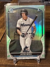 Jacob Berry 2023 1st Bowman Chrome Lunar Green Refractor BCP-108 Miami Marlins