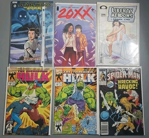 Comic Books Hulk Spiderman Star Trek 20XX Liberty Meadows Lot of 6