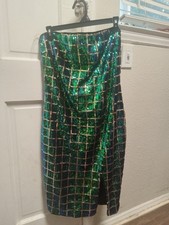 Fashion nova Blue Green sequin dress Size 1x