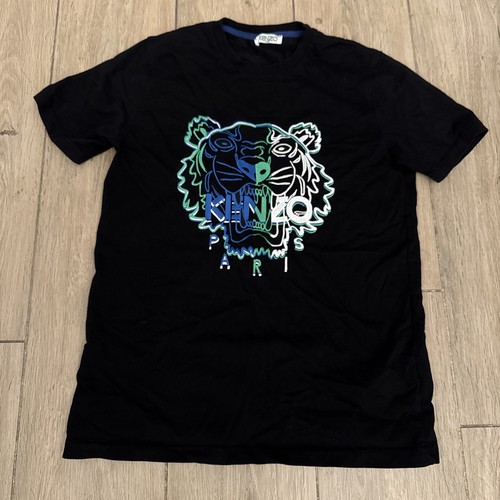 Kenzo, KENZO PARIS - Tiger Graphic Cotton T Shirt Men's Medium Black - Vintage