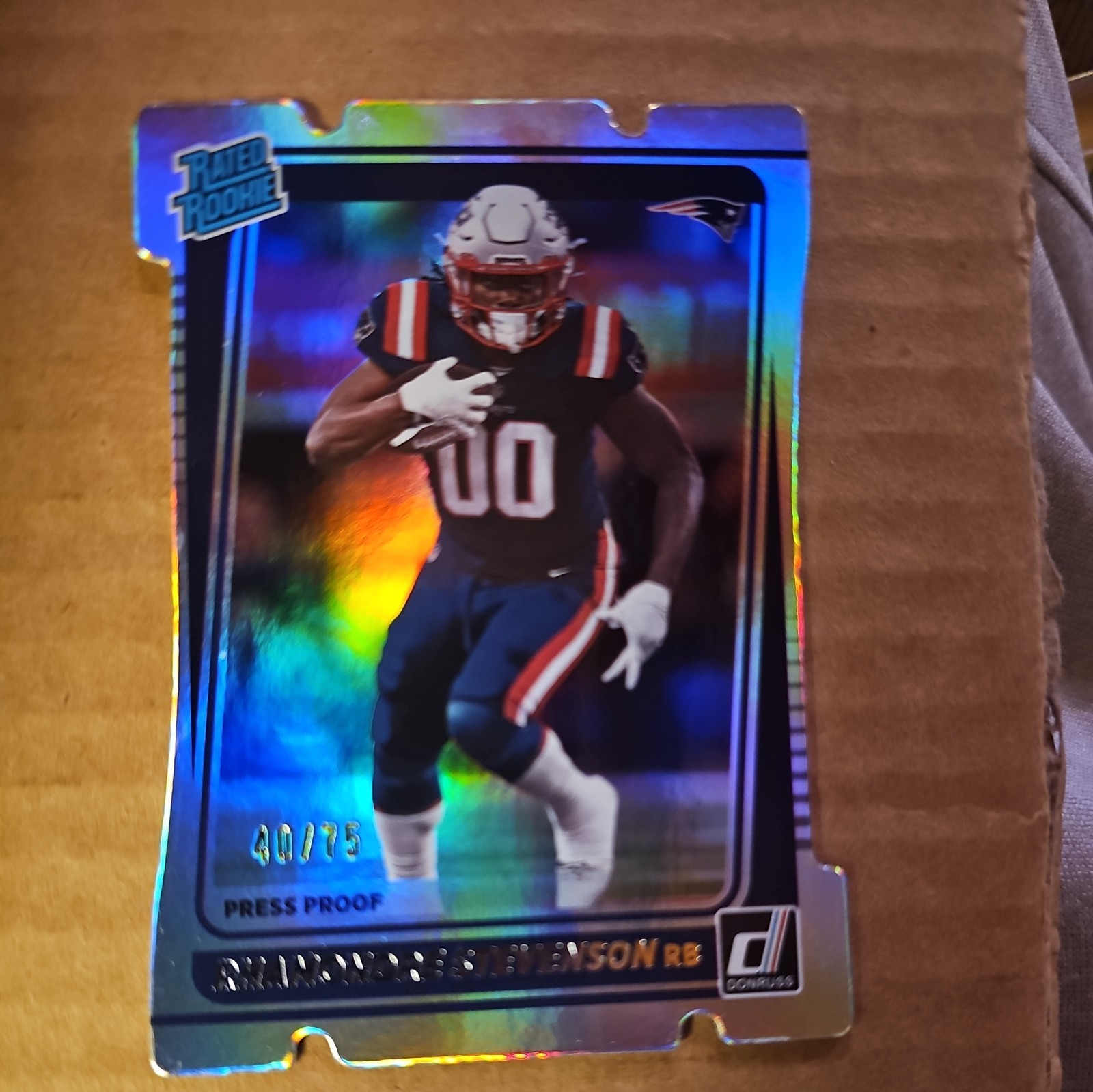 2021 Donruss Rated Press Proof Silver Die-Cut /75 Rhamondre Stevenson Rookie RC