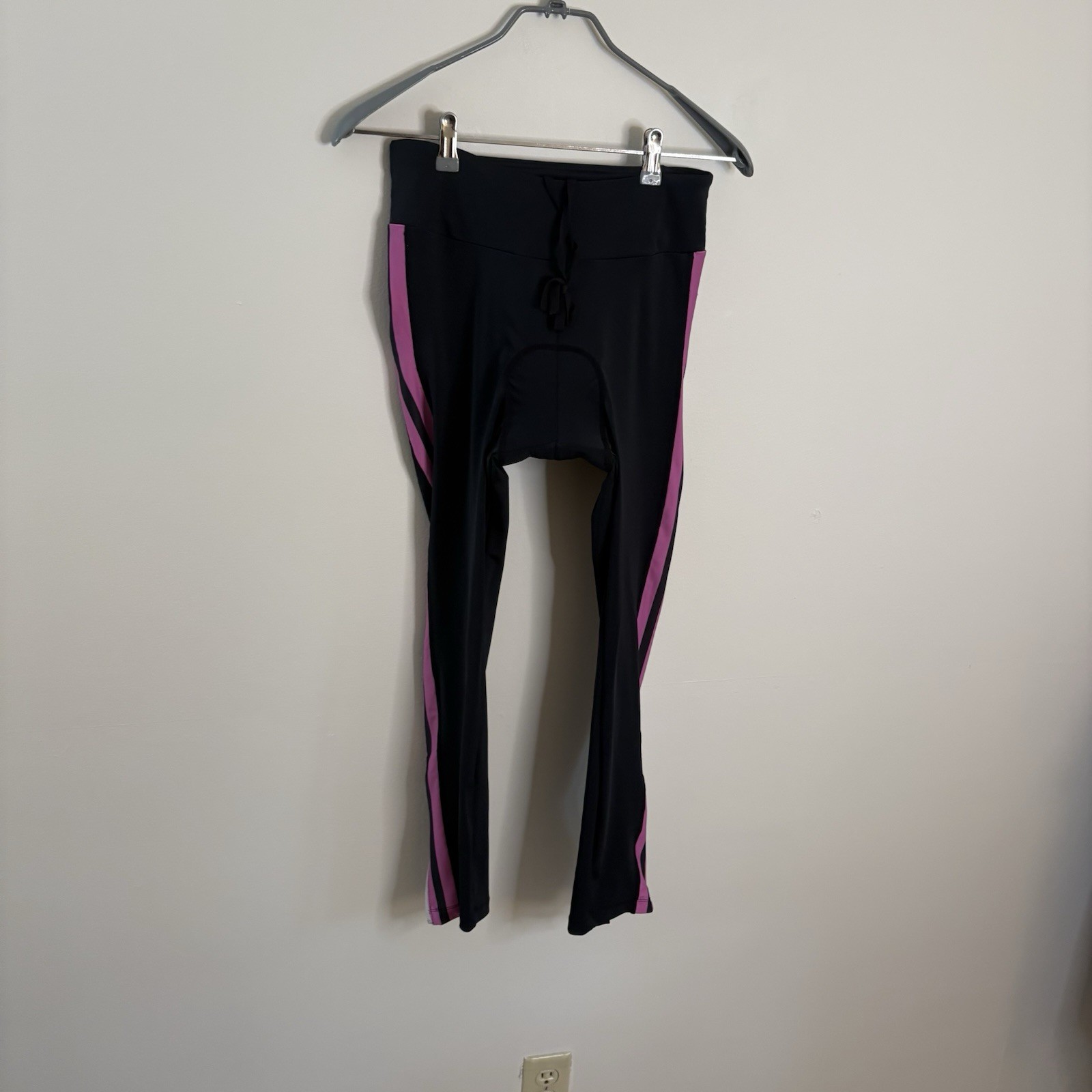 Womens Black Pink Cycling Padded Compression Pants Size L Beroy Sports M5