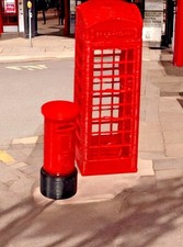 Telefonzelle & Postkasten 1:76 OO Maßstab Modellbahn Landschaft 1 Von Jeder