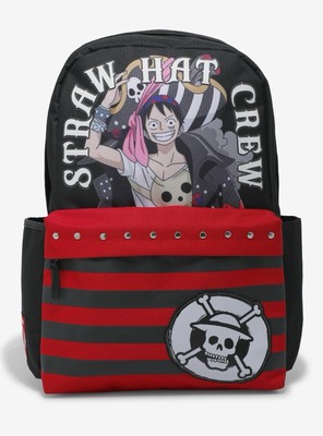 One Piece Film Red Straw Hat Crew Pirates School Backpack Bookbag NWT Bioworld