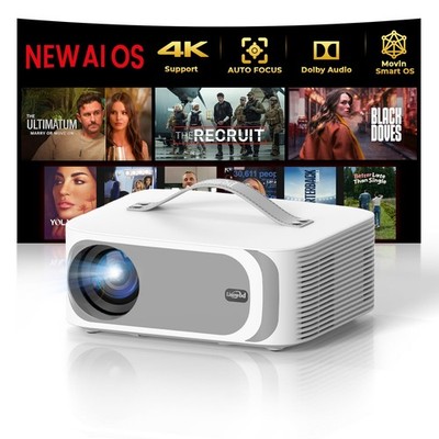 [AI Movin 2.0 System/1200 ANSI/Auto Focus] Projector-4K with WiFi 6 and Bluet...