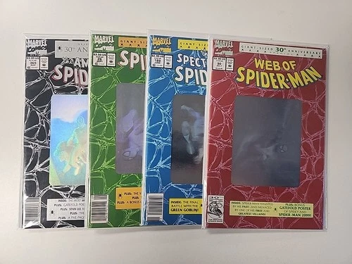 Spider-Man 30th Anniversary Hologram Lot of 4 1st App of Spider-Man 2099 Comics