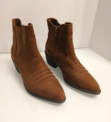 Carlos By Carlos Santana Women's Montana Western Ankle Boots Size 6.5 Faux Suede