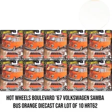 Hot Wheels Boulevard '67 Volkswagen Samba Bus Orange Diecast Car Lot of 10 HRT62
