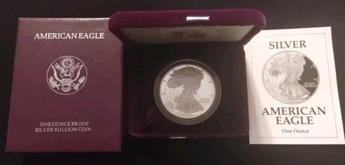 1992 S American Silver Eagle 1oz Proof With Box