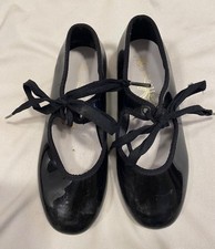 Spotlights Girls Dance TAP SHOES-Child 11.5-Black-Ribbon Tie-Synthetic