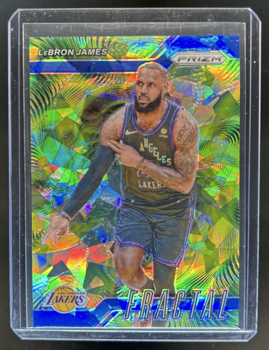 2024-25 Panini Prizm LeBron James Fractal Blue Ice #/125 Lakers