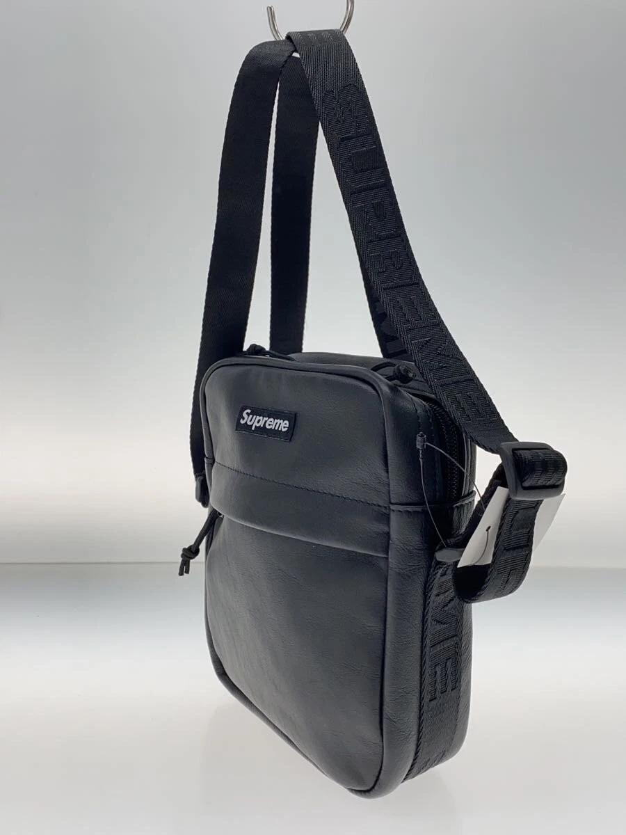 Sac à bandoulière Supreme / cuir de vache / noir / uni