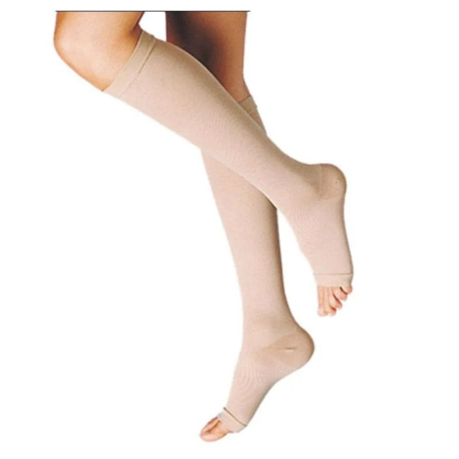 Dualsan Unisex Gambaletto Terapeutico A Compressione Decrescente Kkl1 Punta Aperta Beige 3 1 Paio St - Immagine 2