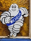 VINTAGE MICHELIN MAN PORCELAIN SIGN 13" DIECUT AUTOMOBILE TIRES AUTO PARTS ITALY