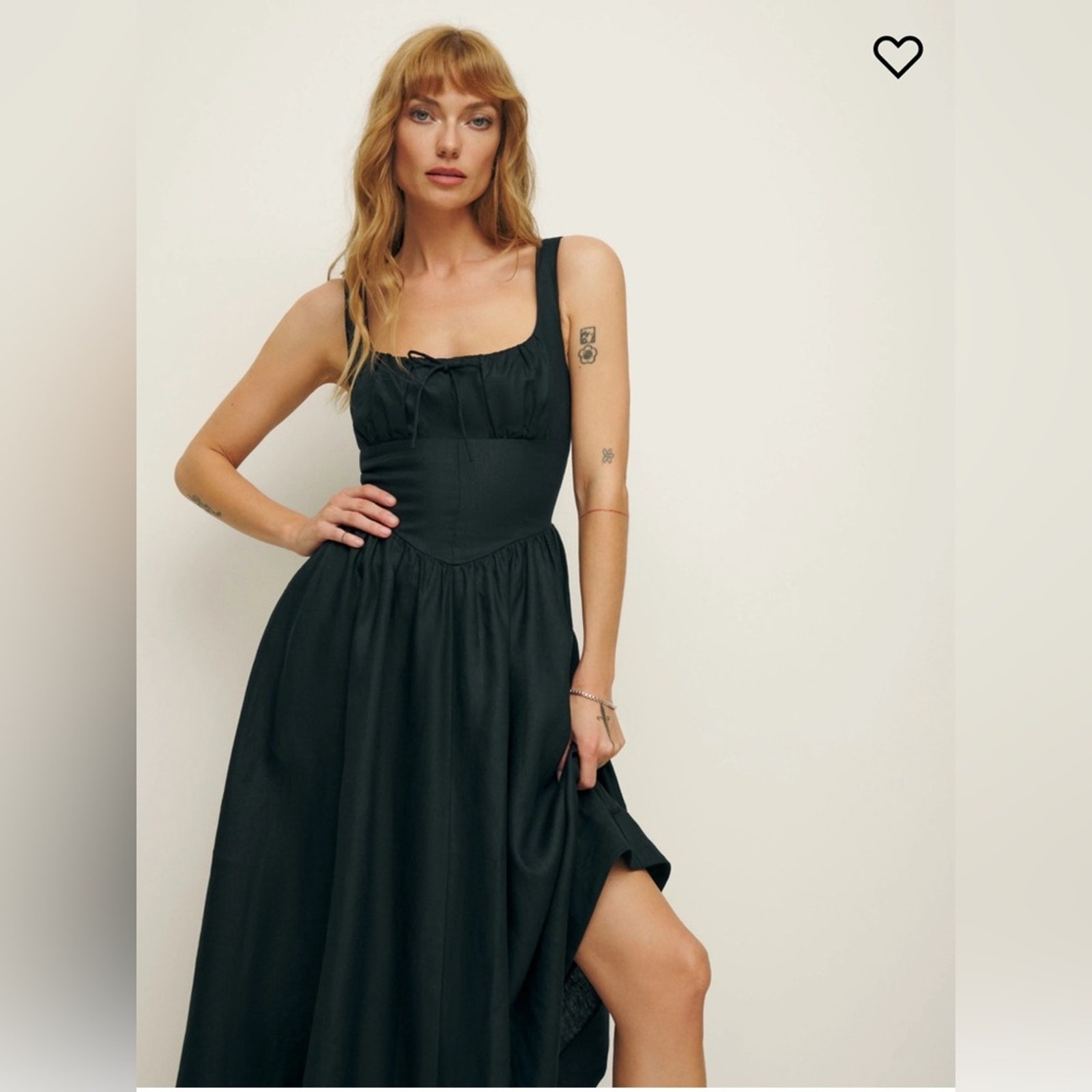 NEW Reformation Balia Linen Dress Black Size 0