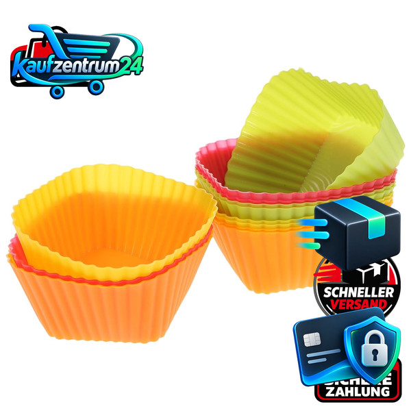 MuffinföRmchen Silikon 12 StüCk Wiederverwendbar FüR Cupcakes Backen-image