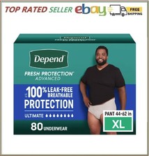 Depend Protection Plus Ultimate Underwear Men XL New 80 Count DISCREET DELIVERY