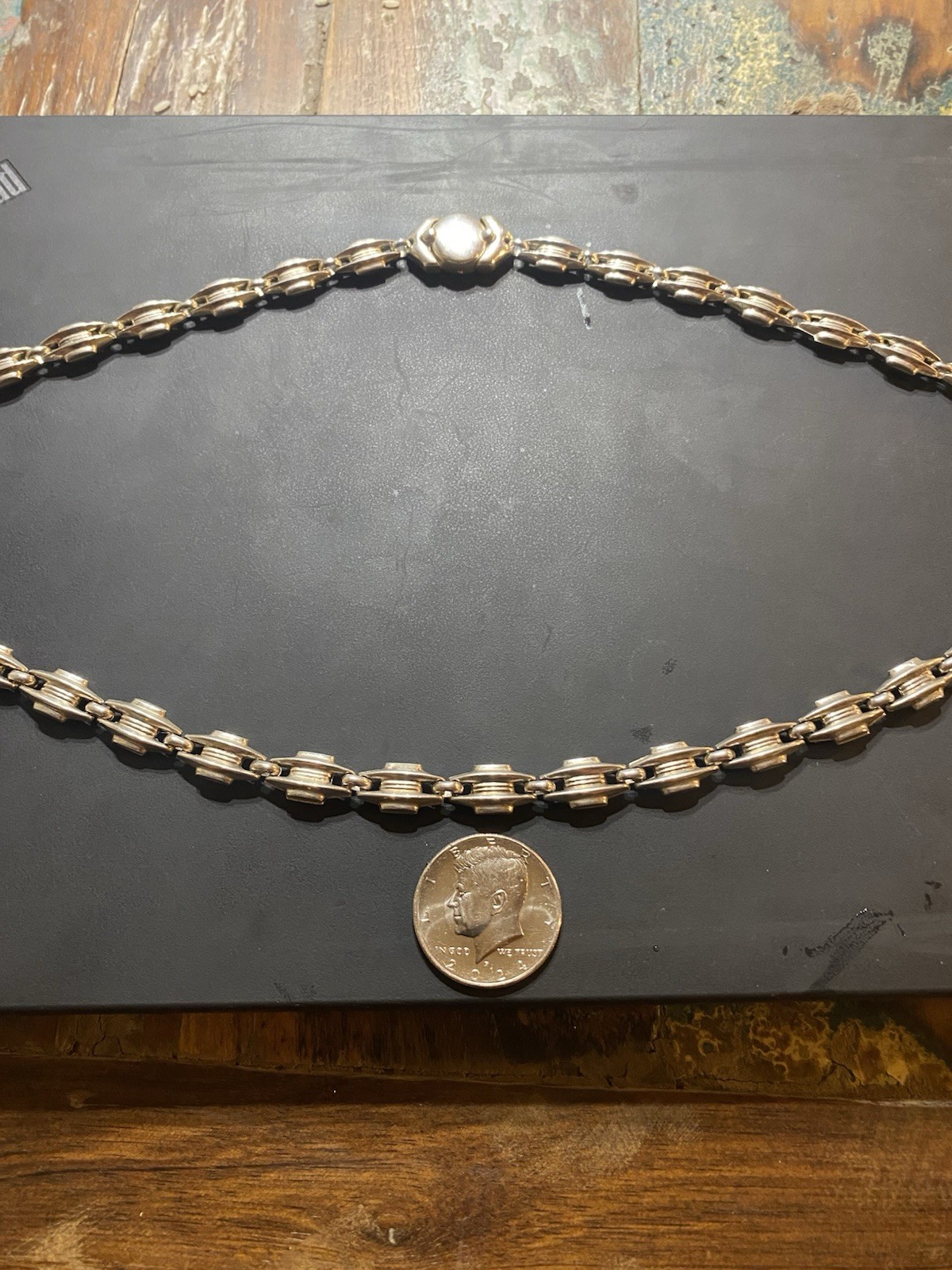 Sterling Silver Solid 925 Chain Link Necklace Hea… - image 6