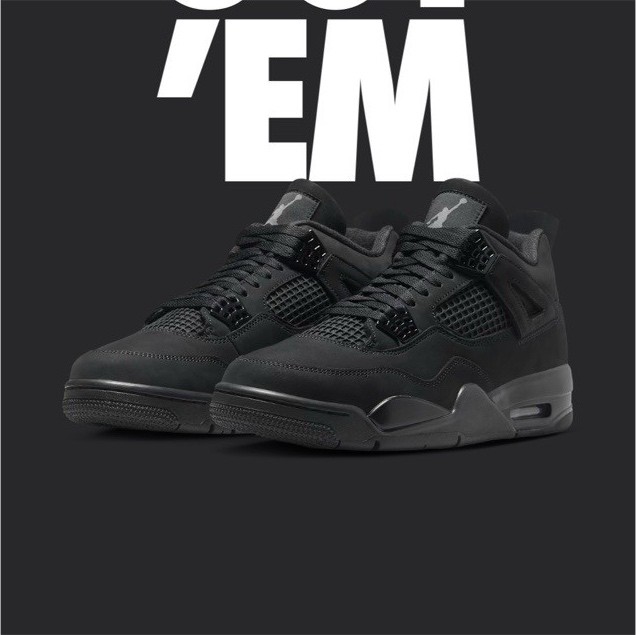 Jordan Air Jordan 4 Retro Black Cat Black Nubuck Men's Mid Top Sneakers