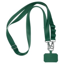 Phone Lanyards, 55" Adjustable Nylon Crossbody Neck Strap with Patch, Dark Green