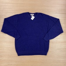 Vintage Tricots St Raphael Sweater Mens Med Blue Argygle Wool Blend Preppy 90s