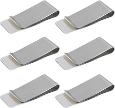 6-Pack Stainless Steel Money Clips Slim Wallet Cash Card Holder for Men
