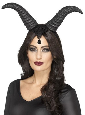 Schwarze Dämonenhörner - Fasching Kostüm Halloween - Schwarze Hörner für Teufel