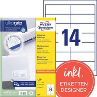 Avery Zweckform Universal-Etiketten 97 X 37 Mm Weiß 1.400 Etiketten