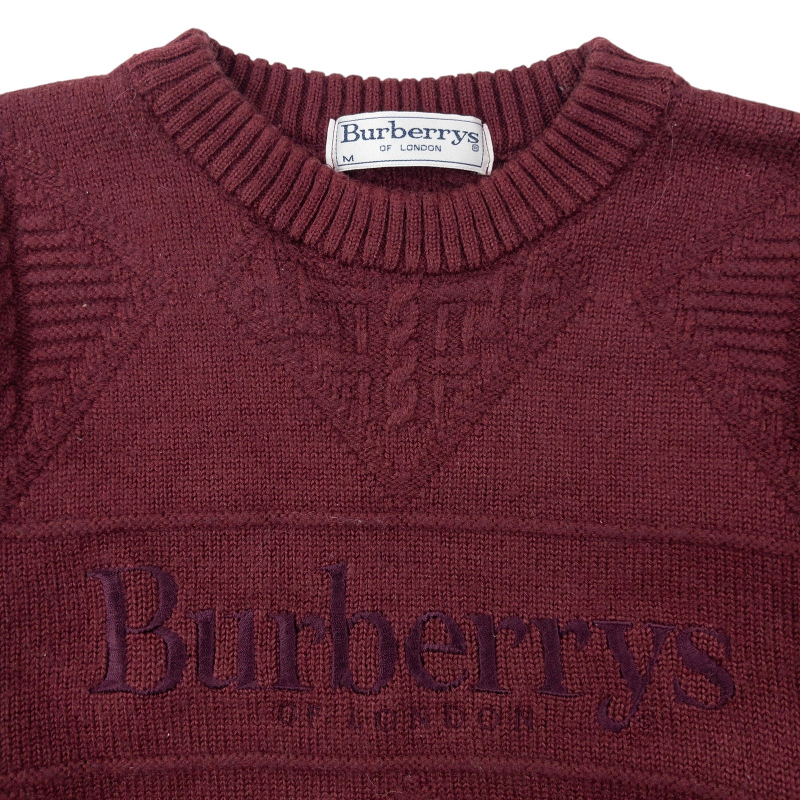 Vintage 90s Burberry Embroidered Knit Jumper Size XS image 3