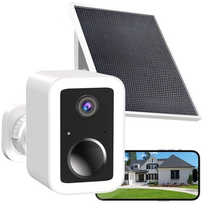 Funstorm 2K Solar Funk Überwachungskamera Outdoor, Dual-Band 5GHz/2.4G Weiß 