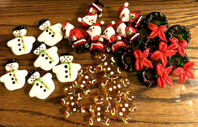 LILLIAN VERNON ''Scatters'' Glass Christmas Decor Lot Of 24 Christmas Whimsy - HTF