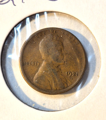 1921 S Lincoln Wheat Cent, Penny Very Good Condition