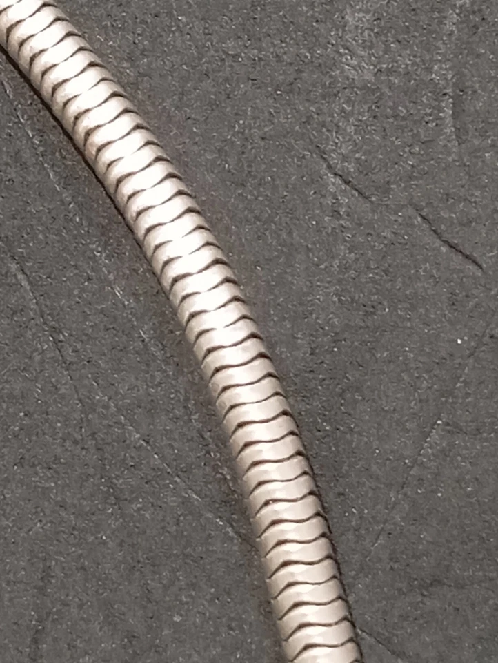 Collana Unisex Maglia Rigida Argento Vintage  - Immagine 3 di 4