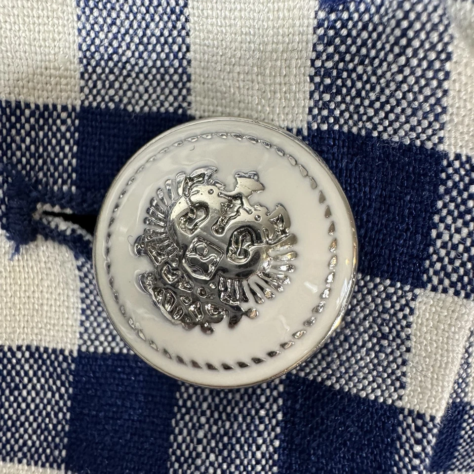 Blazer J. Jill Talla 2X Azul Blanco Cuadros Guinga Lino Elastizado Carrera Náutica Nuevo con Etiquetas Foto 4 de 4