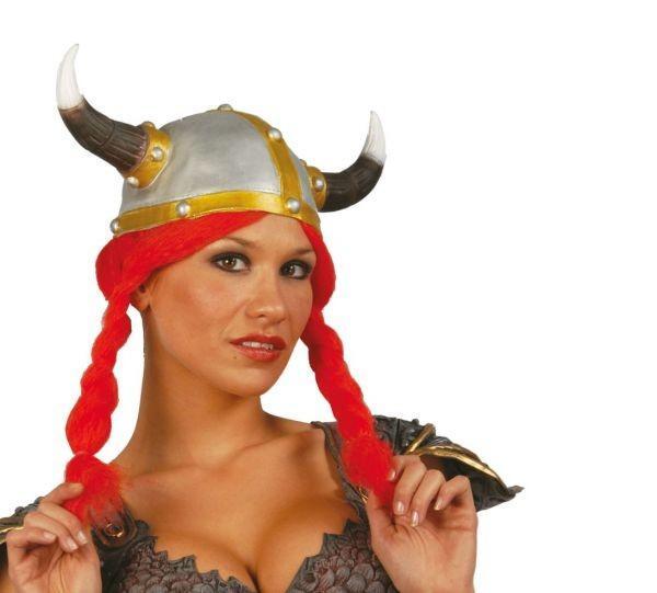 Lote 2 cascos galo con trenzas vikingo disfraz
